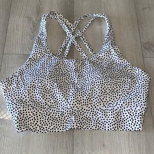 BuffBunny Black and White Spotted Sports Bra